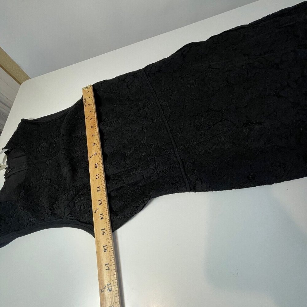 Diane von Furstenberg Sleeveless Lace Pencil Sheath Midi Dress 2XS Black Floral - Picture 8 of 10